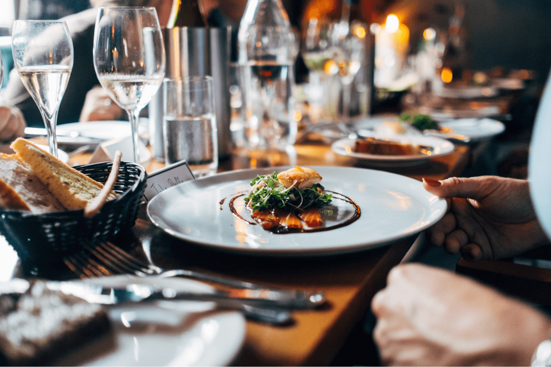 Table dressée en fine dining